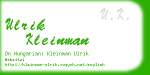 ulrik kleinman business card